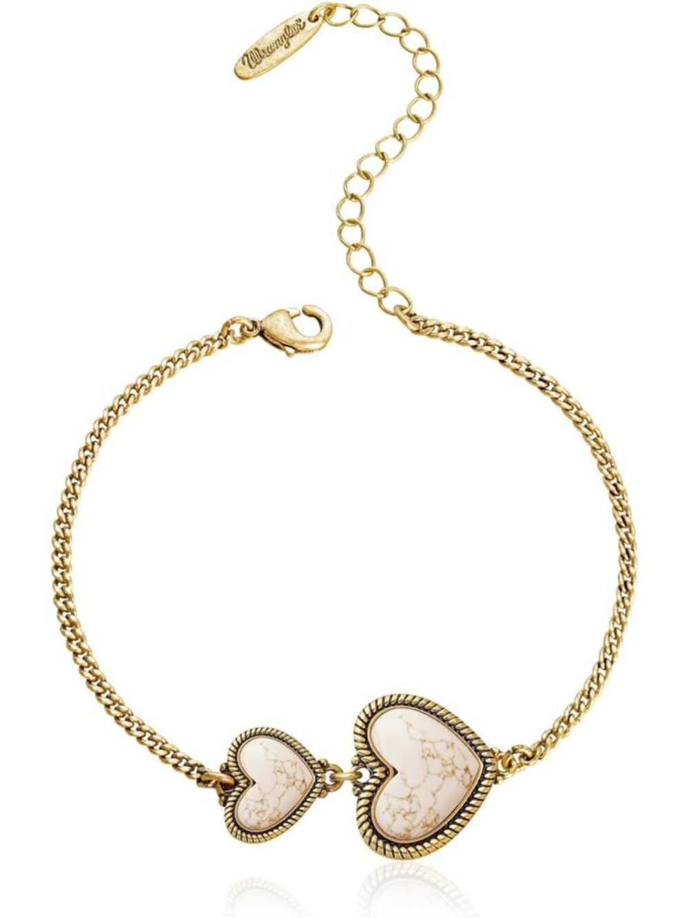 Turquoise Heart Charms Link Bracelet, 14K Gold Jewelry for Women, Stylish